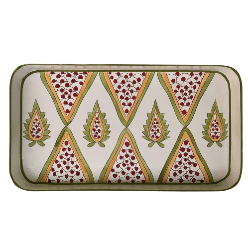 Image showing the Persia Rectangular Handpainted Iron Tray, 32 x 17cm, Brown product.
