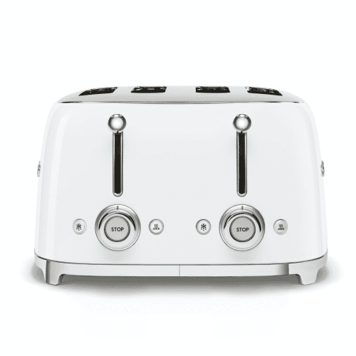 Image showing the 50's Retro 4 slice toaster - 4 slot, White product.