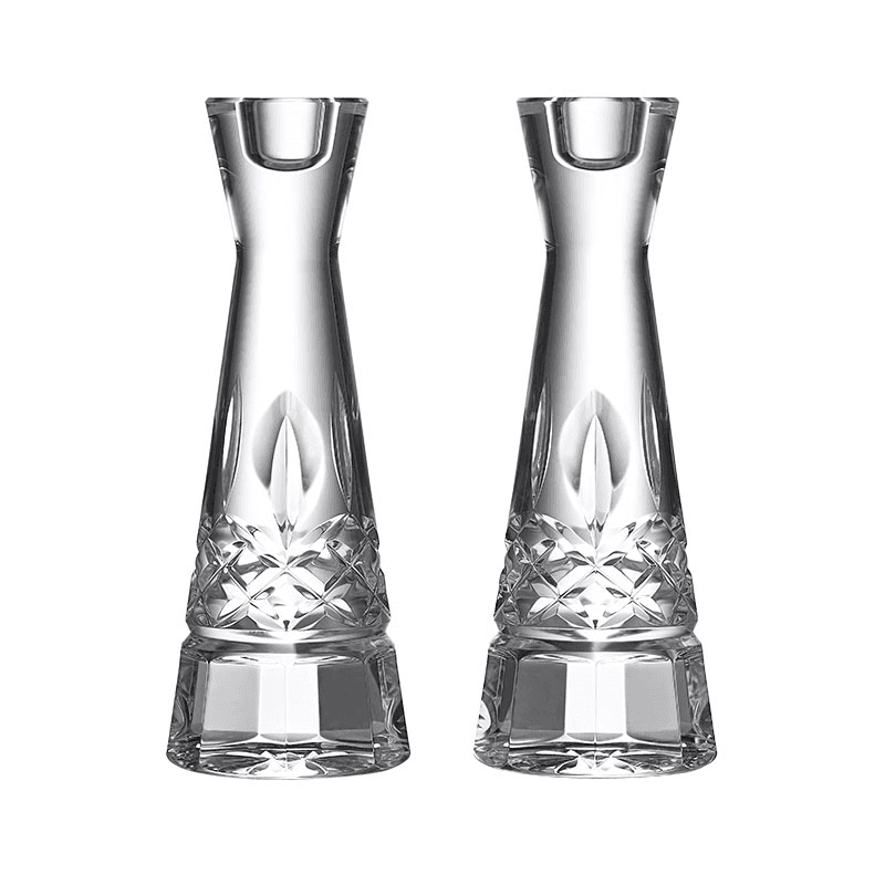 Lismore Set of 2 Round Candlesticks, D7.5 x H20.5cm, Clear