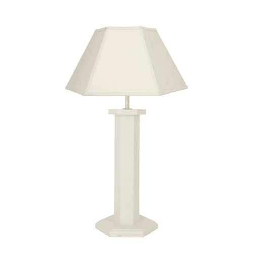 Image showing the Hexagon Table Lamp Base, H47cm, Oyster White product.