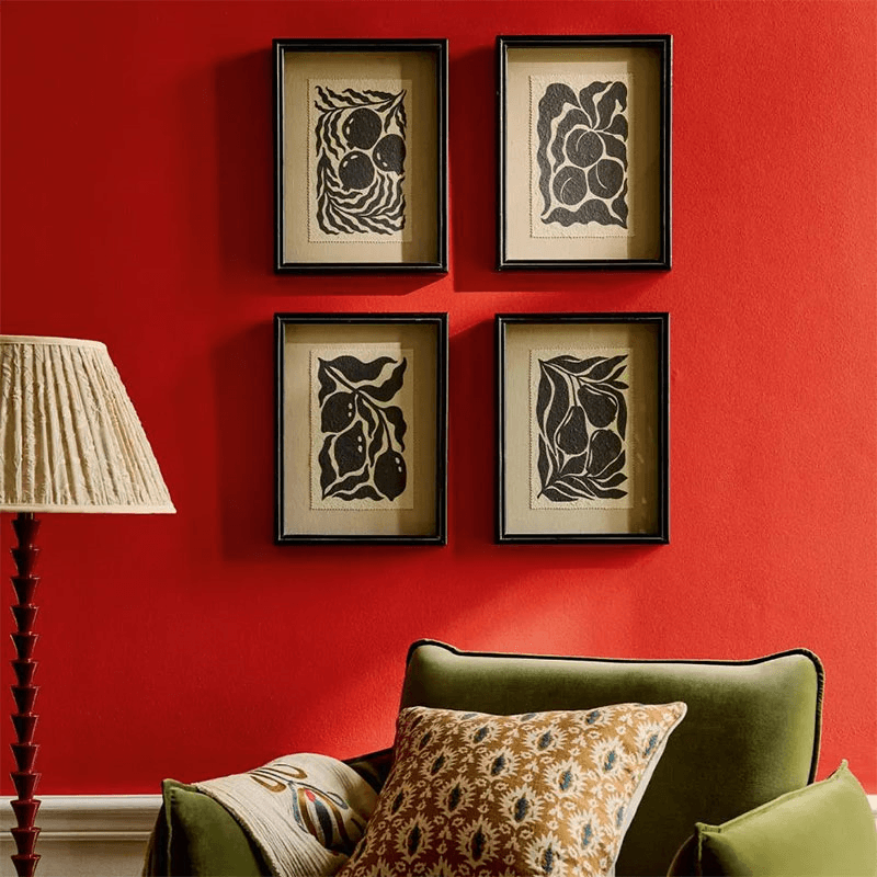 Luther Set of 4 Framed Fruit Prints, Black & White