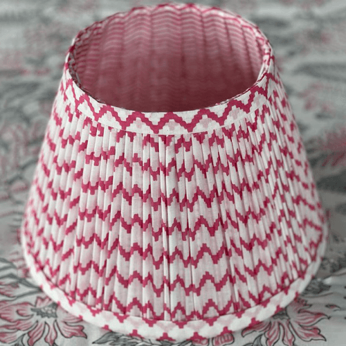 Image showing the Chevron & Stripes Lampshade, 10", Pink product.
