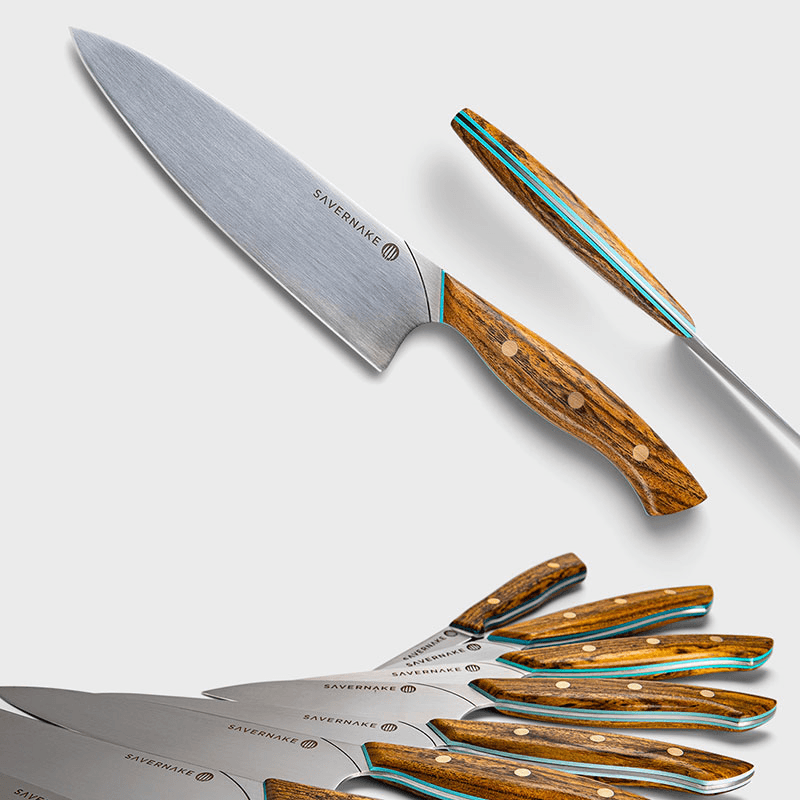 V Set of Four Knife & Block set, Marble