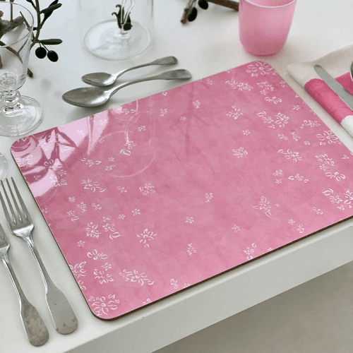 Image showing the Falling Flower Rectangle Placemat, 38 x 29 cm, Pale Pink product.