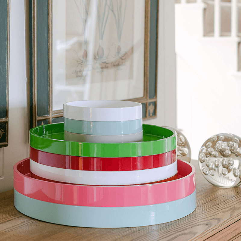 Lacquered Round Tray D50cm, White