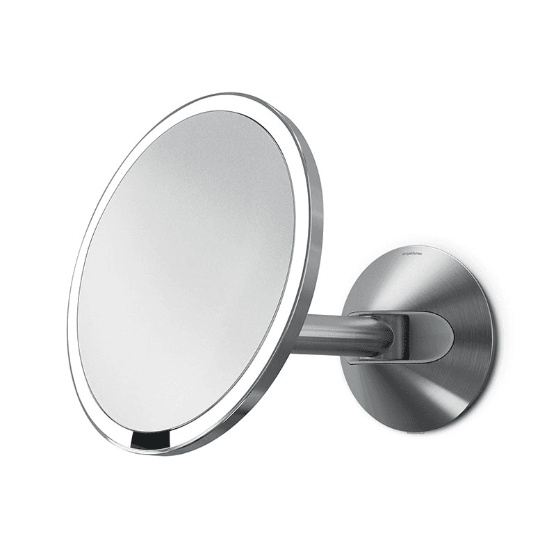 Wall Mount Sensor Mirror, D20cm, Brushed Steel