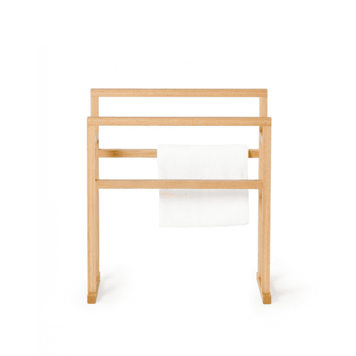 Image showing the Mezza Large towel rail, H80 x W65 x D24cm, Oak product.
