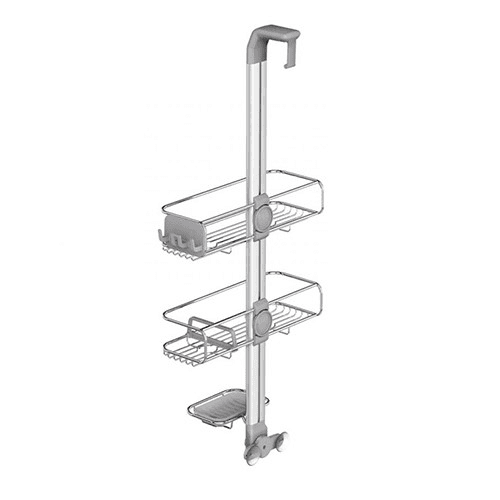Image showing the Over door shower caddy, H81.5 x W31.5cm, Silver product.