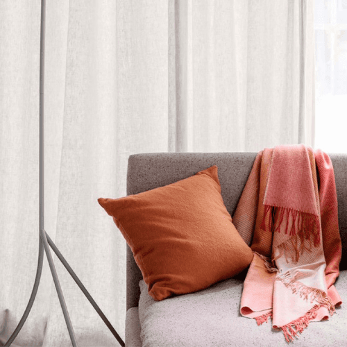 Image showing the Horizon Plaid Throw, H200cm x W130cm, Pompeian Red/Terracotta product.