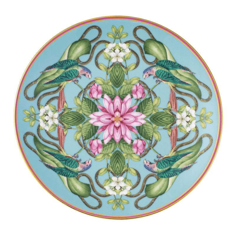 Wonderlust Menagerie Coupe Plate, D20cm, Aqua
