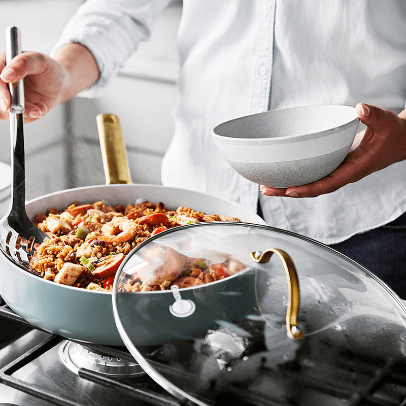 Padova Ceramic Non Stick 11 Piece Cookware Set, Sky Blue