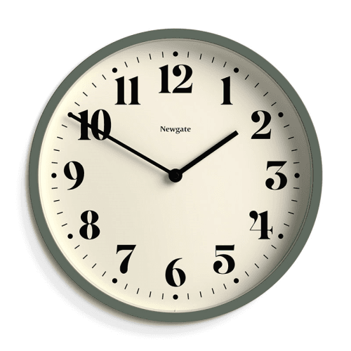 Image showing the Number Four Wall Clock, D30cm, Asparagus Green product.