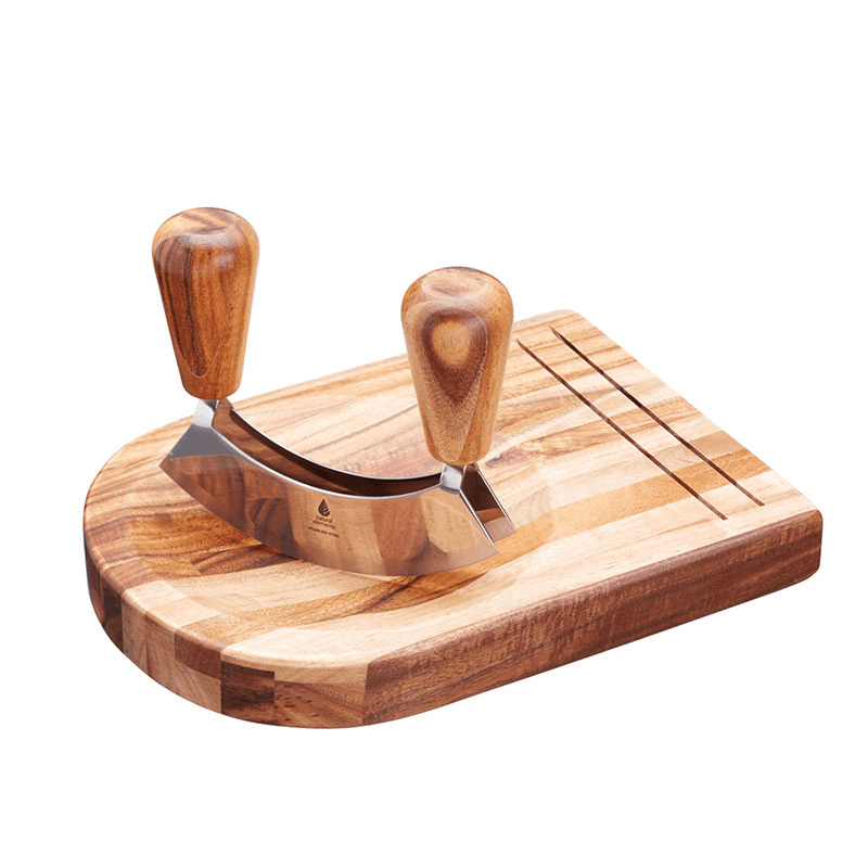 Natural Elements Mezzaluna set, 25 x 18cm, Acacia Wood