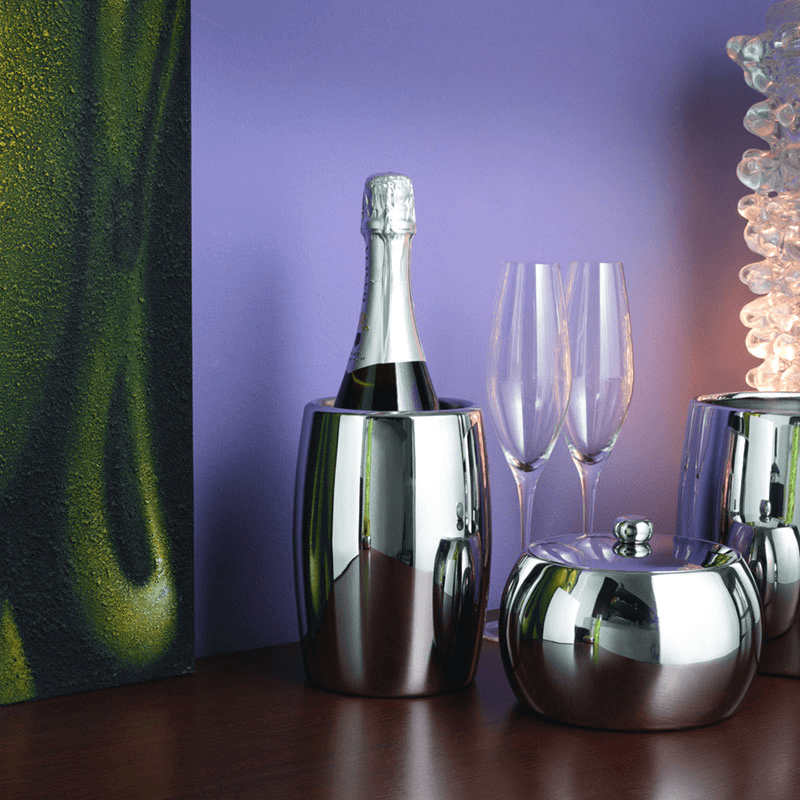 Sphera Insulated Wine Cooler, 18 x 10cm, Silver Plated
