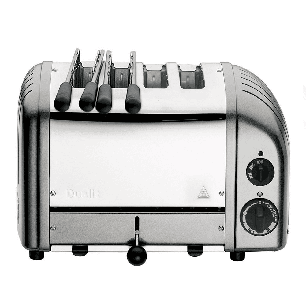 Classic Combi 2 x 2 slot toaster, metallic silver