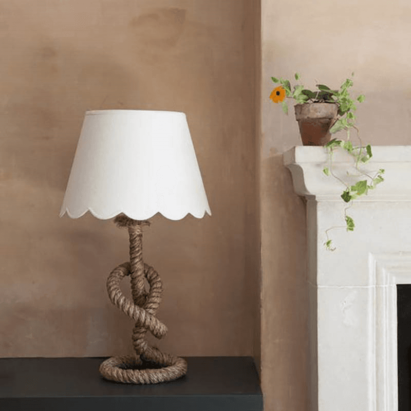 Fabric Scallop Medium Lampshade, White