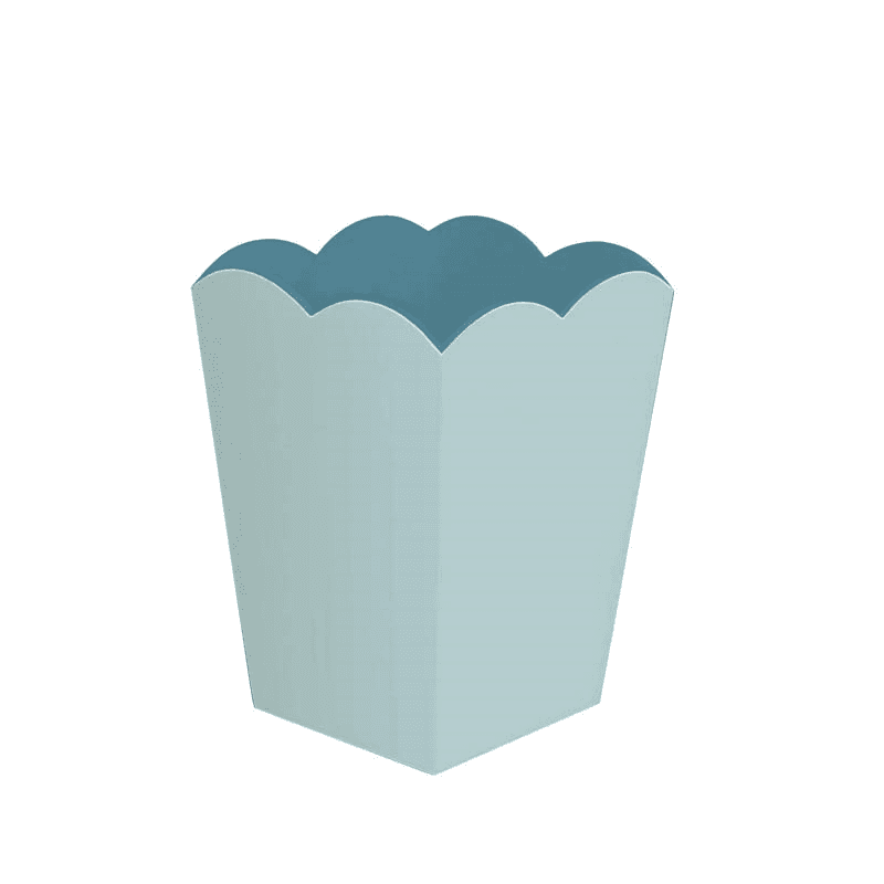 Scalloped Bin H30cm, Eau De Nil, 30cm, Eau de Nil and Turquoise