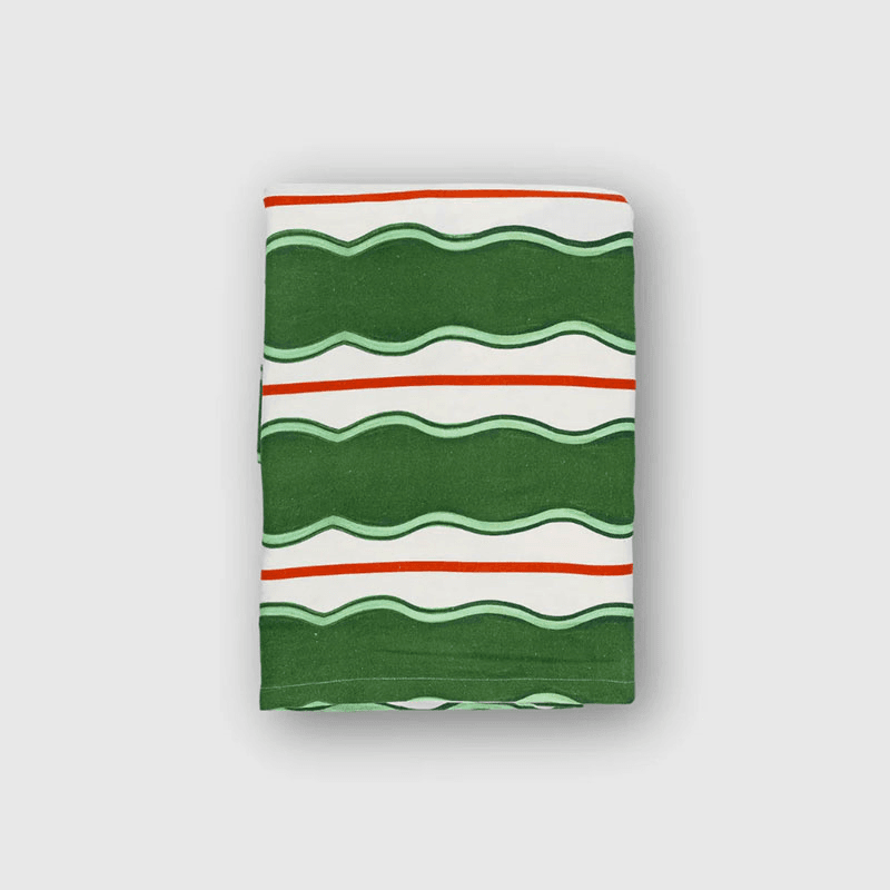 Scallop Tablecloth, 235 x 335cm, Green