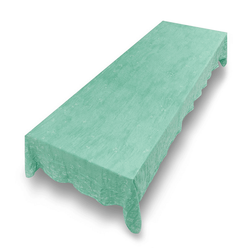 S & Bee Linen Tablecloth, 250cm x 165cm, Celadon Blue