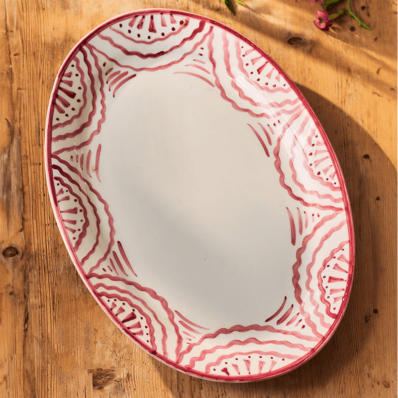 Ondas Serving Platter, L36 x W26.5cm, Pink