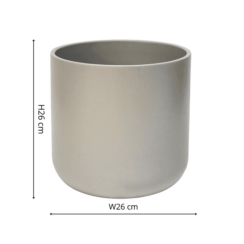 Lisbon Planter, H25.5 x W26 x D26cm, Light Grey