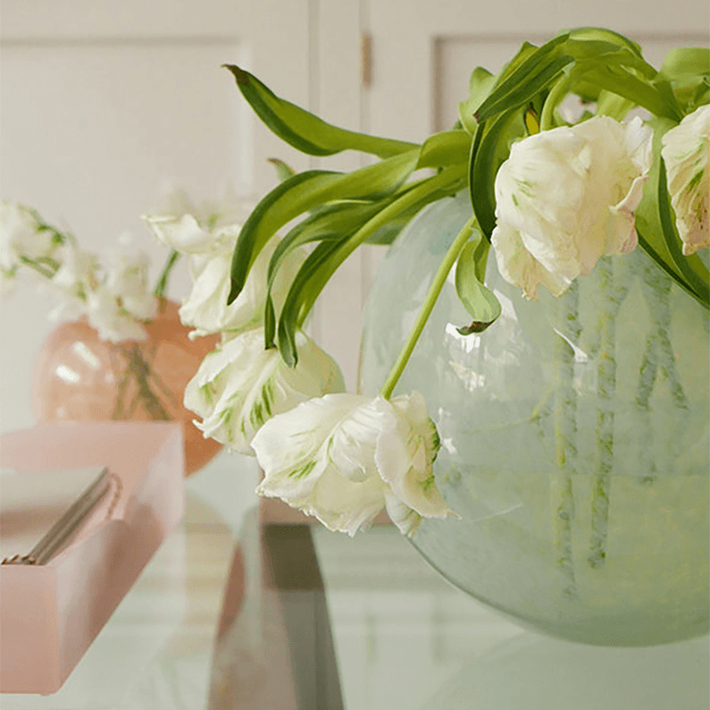 Large Dewdrop Vase, D26cm, Powder Green