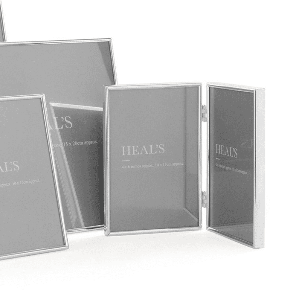 Simple Double Photo Frame, 4 x 6", Silver