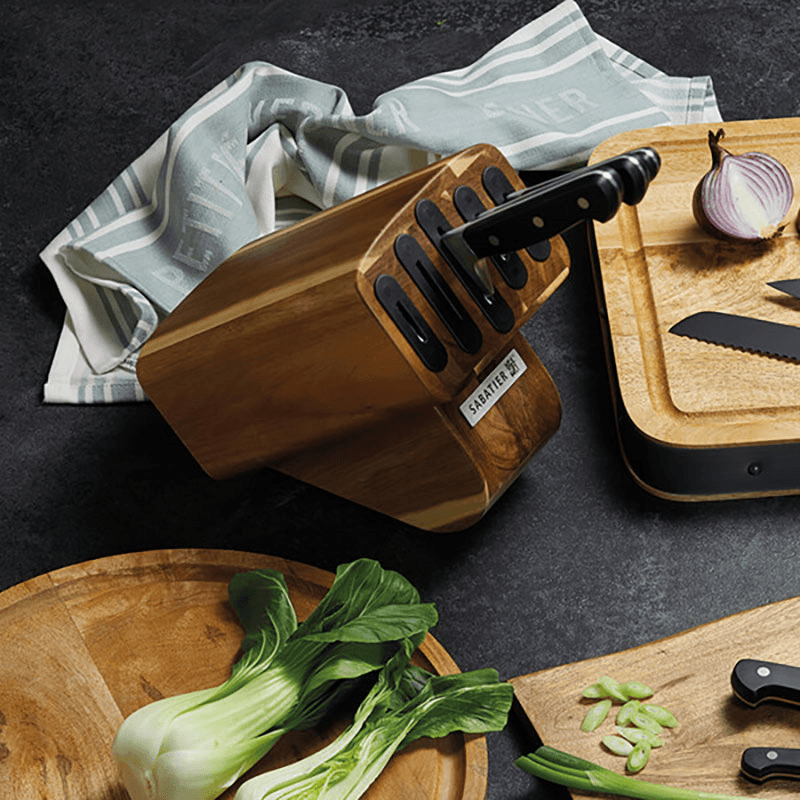 Edgekeeper Knife block with 5 knives, Wood