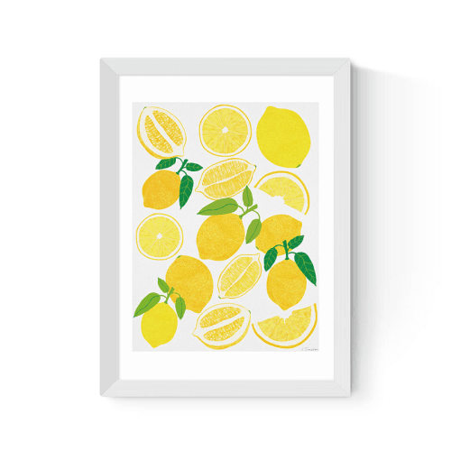Image showing the Leanne Simpson Lemon Harvest Framed Print, 45 x 33cm, Yellow product.