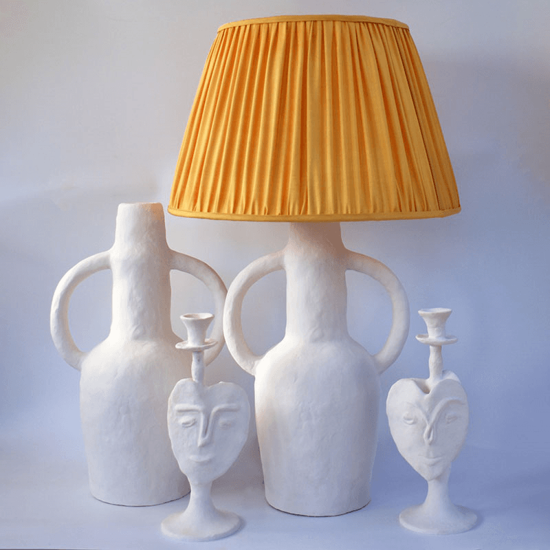 Rumba Opened Armed Vase, H54cm, White