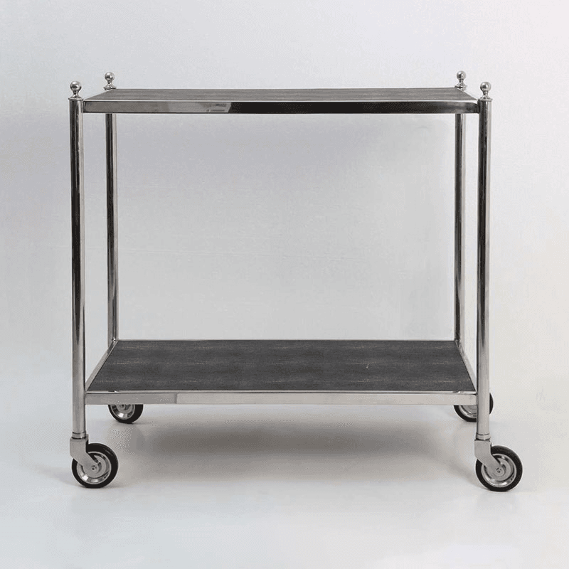 Cliveden Drinks Trolley, Charcoal Shagreen