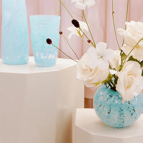 Image showing the Dewdrop Vase, D14cm, Ice Blue product.