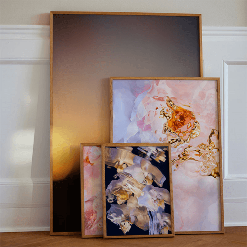 Image showing the Flora Aquatica 03 Framed Print, 70 x 100cm, Blue product.