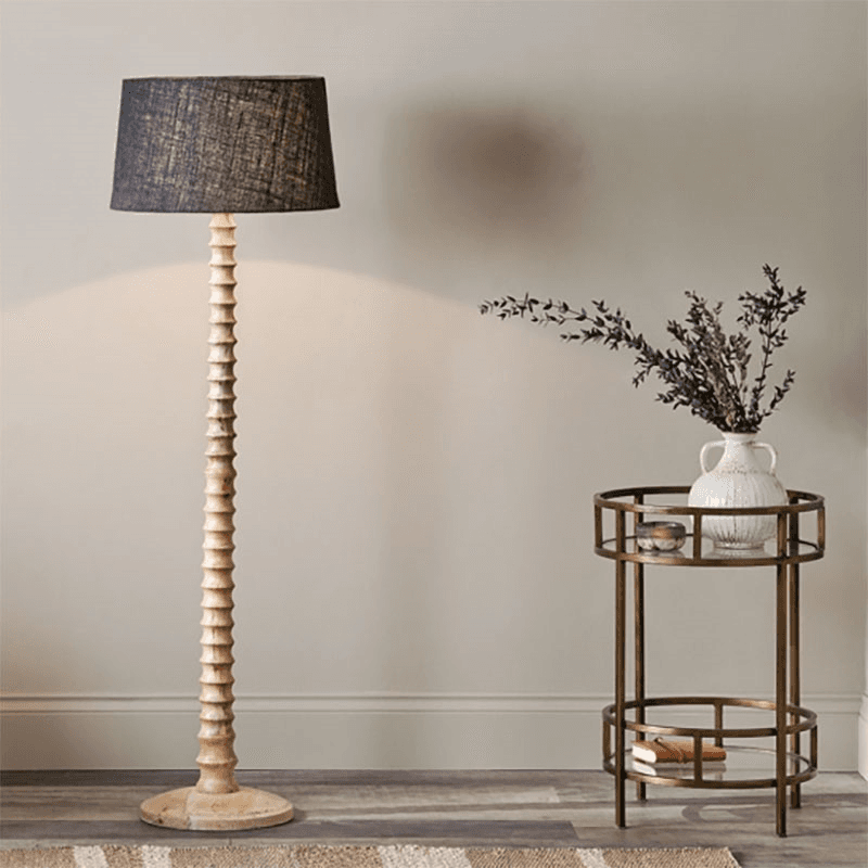 Avisa Mango Wood Floor Lamp, H133cm, Natural