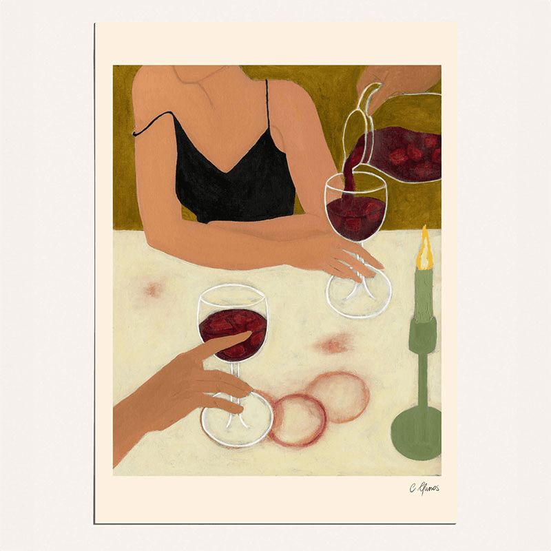 Carla Llanos Sangria Nights Print, 40 x 50cm, Multi