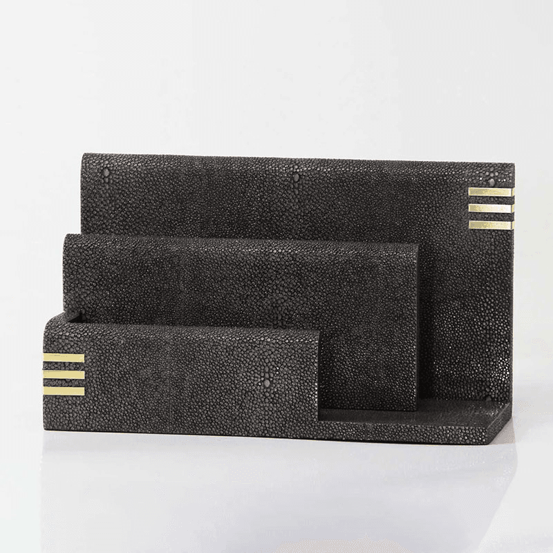 Holmes Letter Rack, 26 x 10 x 15cm, Seal Brown Shagreen