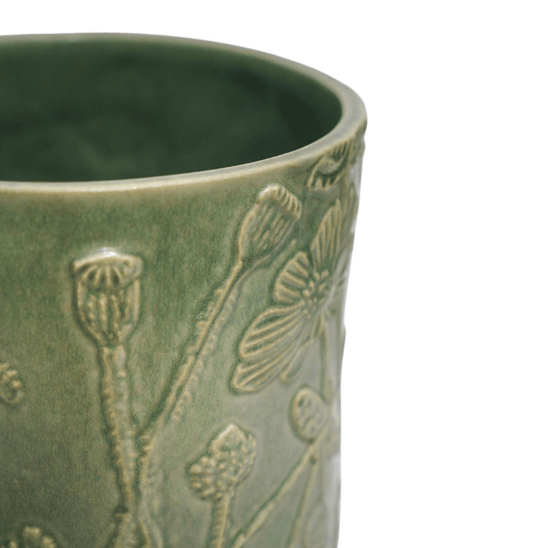 Kew Botanical Retreat Stoneware Meadow Planter, D18cm, Green