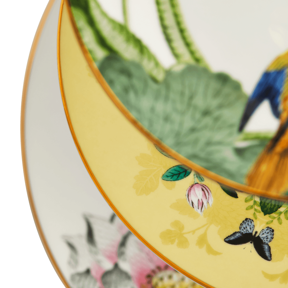 Wonderlust Waterlily 3 Tier Cake Stand, White/Yellow/Floral