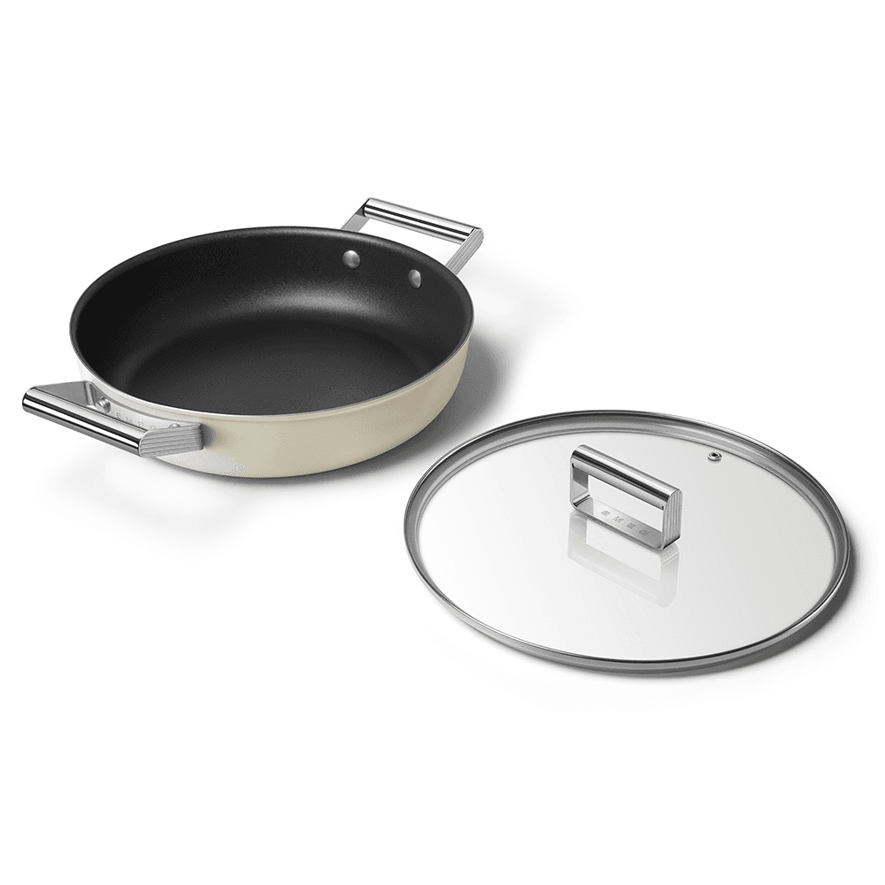 Deep Skillet Pan with Handles, 28cm, Cream