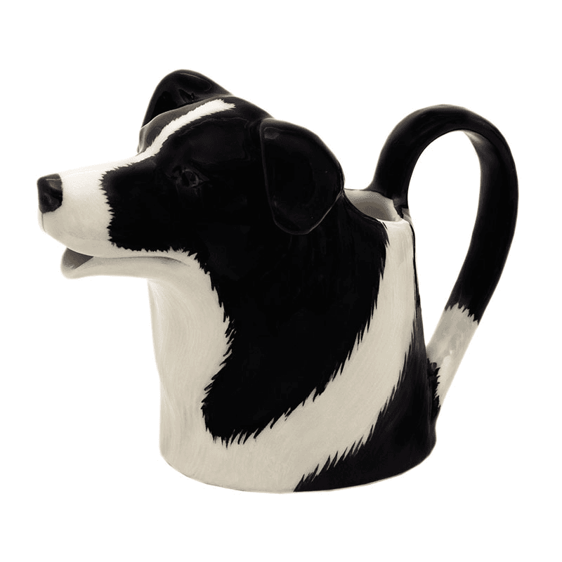 Border Collie Medium Water Jug, H10.5cm, Black/White