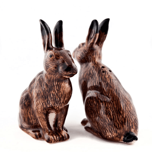 Image showing the Hare Salt & Pepper Shakers, H10cm, Brown product.