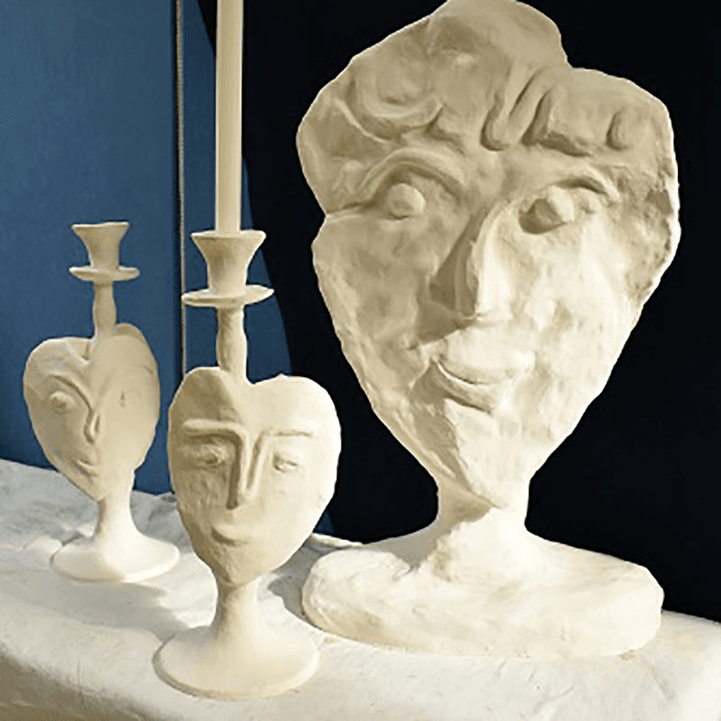 Rudi Abstract Sculptural Bust, H56cm, White
