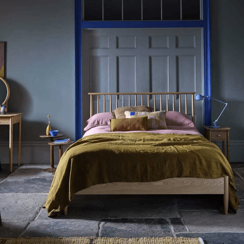 Teramo King size bed, H110 x W165 x D214cm, Natural