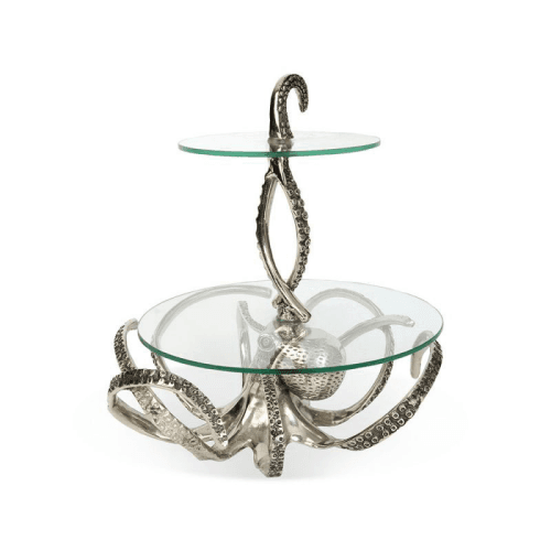 Image showing the Octopus Cake Stand, H36 x D37cm, Silver product.