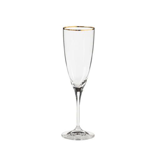 Image showing the Sensa Set of 6 Flute Glasses, 220ml, Gold Rim product.