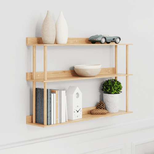 Image showing the Platform 3 Shelf, H64 x W100cm, Oak product.