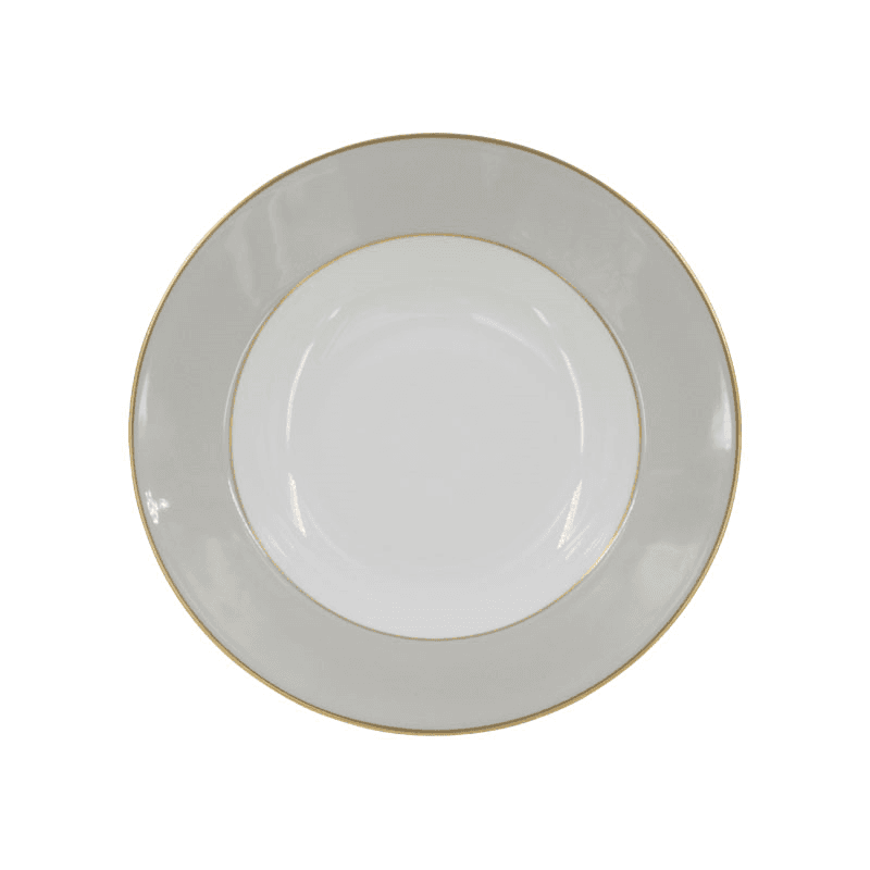 Sous Le Soleil Soup Plate, D22.5cm, Matt Gold Classic Pearl Grey