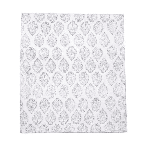 Image showing the Leaf Tablecloth, 150x250cm, Grey product.