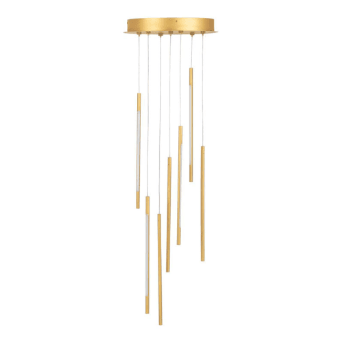 Image showing the Saber LED 7 Light Cluster Pendant Chandelier, H50cm, Gold product.