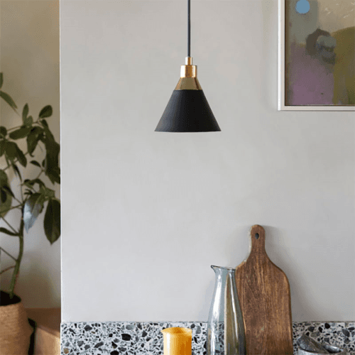 Image showing the Cone Pendant Light, H189cm, Charcoal product.